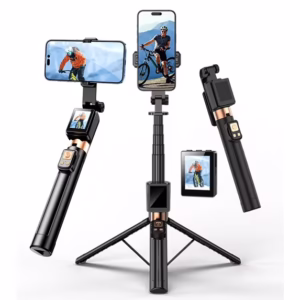 68" Selfie Stick Tripod with Selfie Screen Monitor,Wireless Remote,Phone Holder